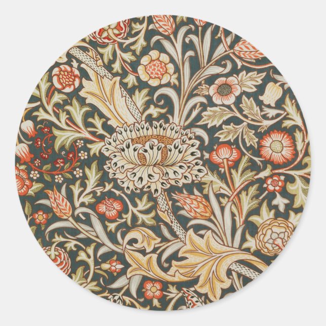 William Morris Trent Garden Blume Classic Botanic Runder Aufkleber (Vorderseite)