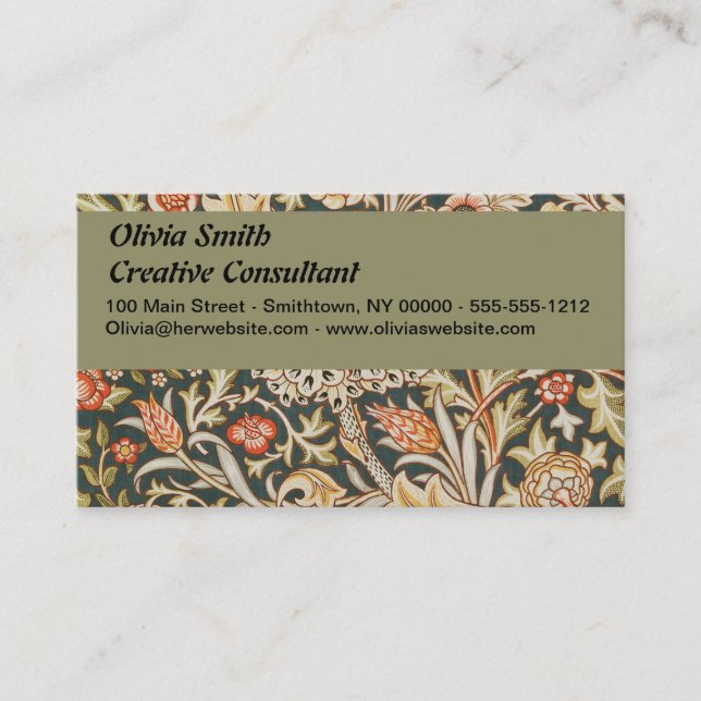William Morris Trent Garden Blume Classic Botanic Visitenkarte (Vorderseite)