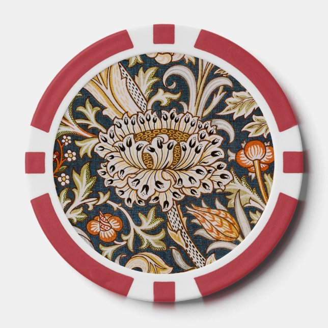 William Morris Trent Garden Blume Pattern Classic Pokerchips (Vorderseite)