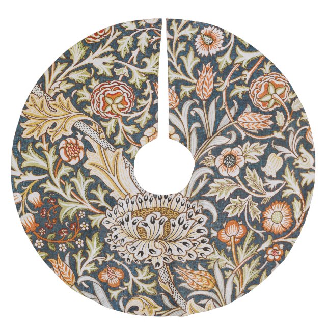William Morris Trent Garden Flower Pattern Classic Polyester Weihnachtsbaumdecke (Vorderseite)