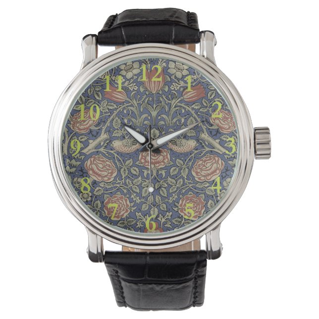 William Morris Tudor Rose Wallpaper Armbanduhr (Vorderseite)