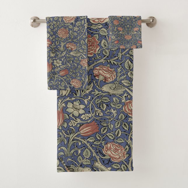 William Morris Tudor Rose Wallpaper Badhandtuch Set (Insitu)