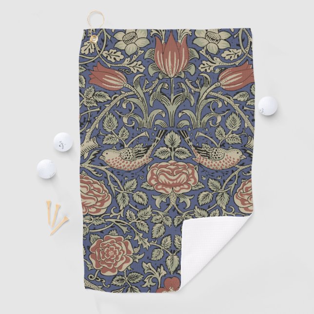 William Morris Tudor Rose Wallpaper Golfhandtuch (Insitu)