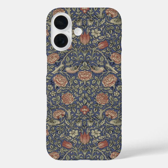 William Morris Tudor Rose Wallpaper iPhone 16 Hülle (Rückseite)