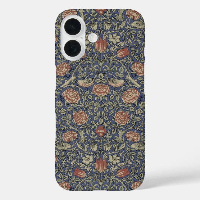 William Morris Tudor Rose Wallpaper iPhone 16 Hülle (Rückseite)