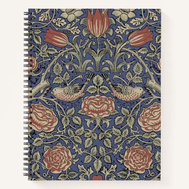 William Morris Tudor Rose Wallpaper Notizbuch (Vorderseite)