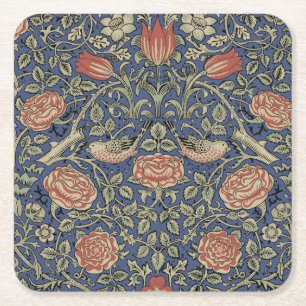 William Morris Tudor Rose Wallpaper Rechteckiger Pappuntersetzer