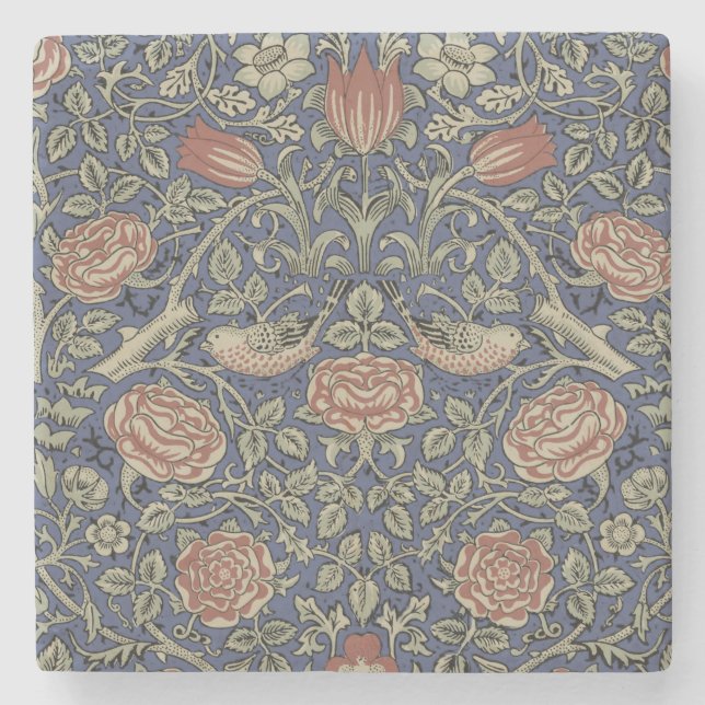 William Morris Tudor Rose Wallpaper Steinuntersetzer (Vorderseite)