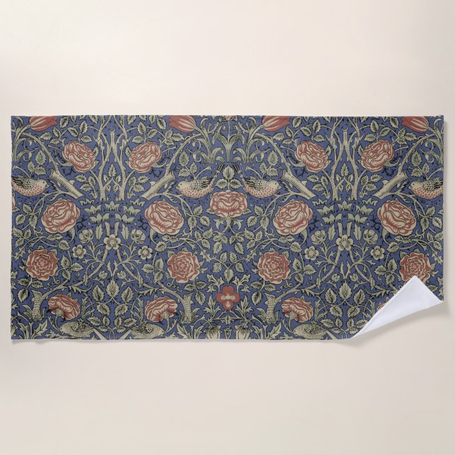 William Morris Tudor Rose Wallpaper Strandtuch (Vorderseite)
