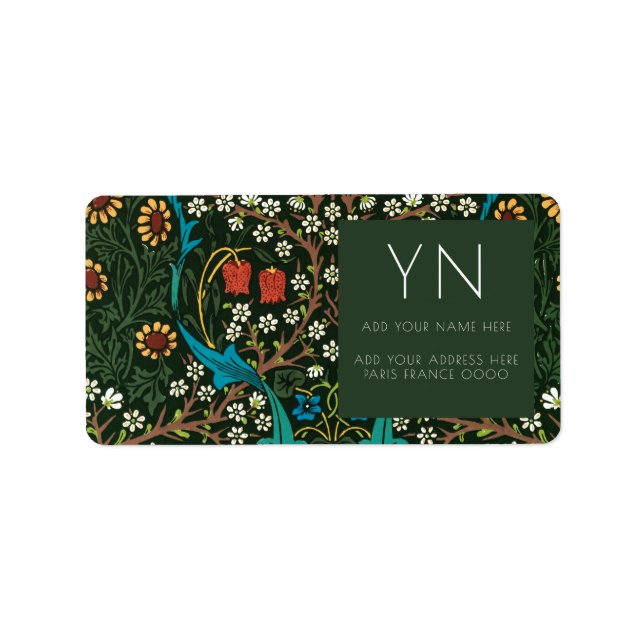 WILLIAM MORRIS TULIP ADRESSE ETIKETT ADRESSAUFKLEBER (Vorne)