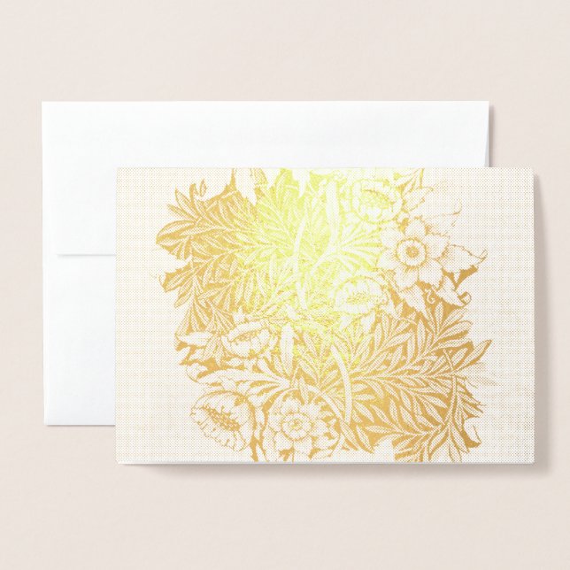 William Morris TULIP AND WILLOW GOLD Foil Card Folienkarte (Vorderseite mit Umschlag)