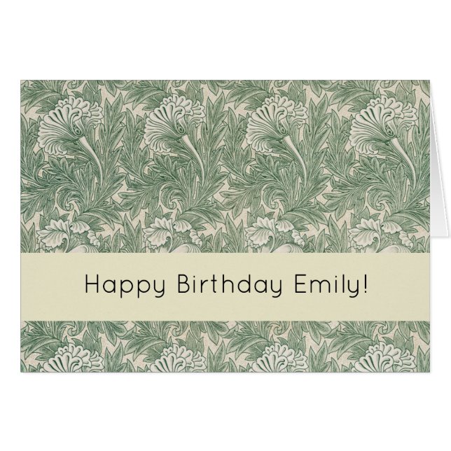 William Morris tulip fond textile vert (Devant horizontal)