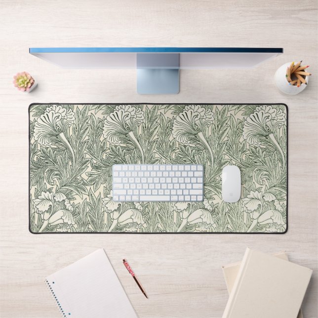 William Morris tulip fond textile vert (Bureau 1)