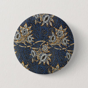 William Morris Tulip Willow Blue Muster Button