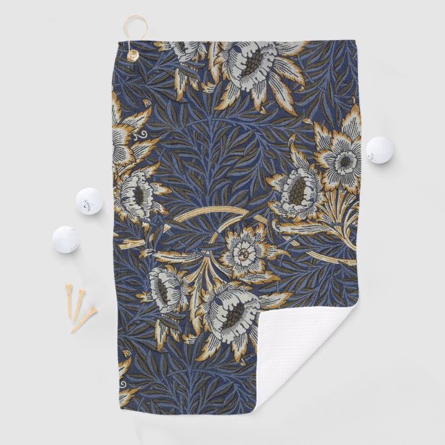 William Morris Tulip Willow Blue Muster Golfhandtuch (Insitu)