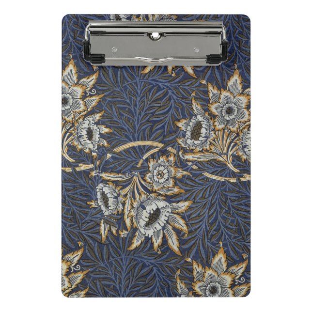 William Morris Tulip Willow Blue Muster Mini Klemmbrett (Vorderseite)