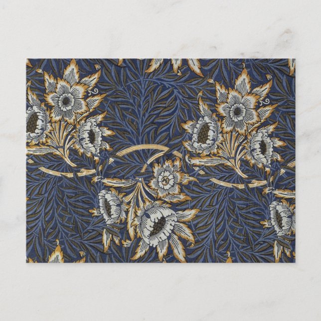 William Morris Tulip Willow Blue Muster Postkarte (Vorderseite)