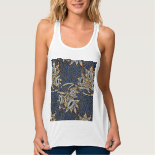 William Morris Tulip Willow Blue Muster Tank Top