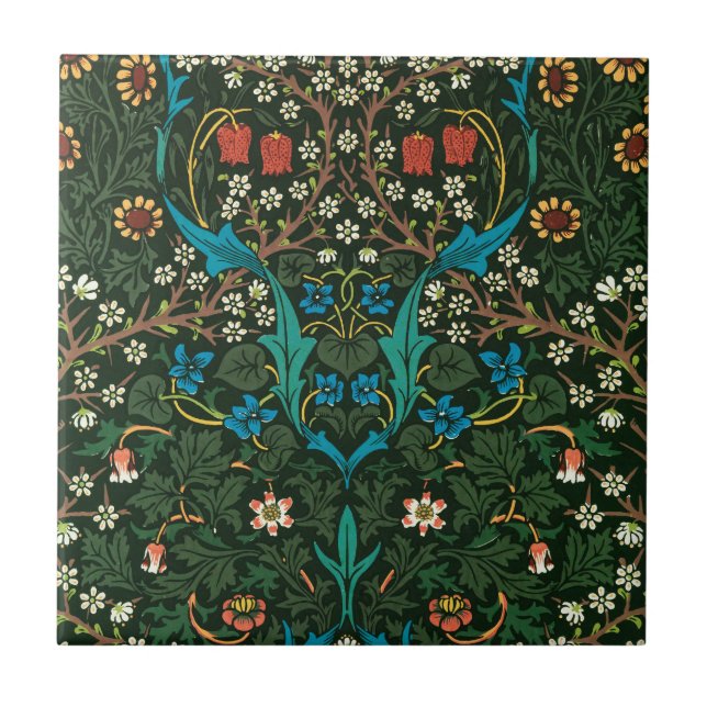 WILLIAM MORRIS "TULIPS" KERAMIK TILE FLIESE (Vorderseite)