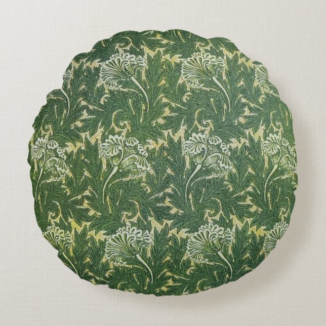William Morris Tulips Rundes Kissen (Vorderseite)