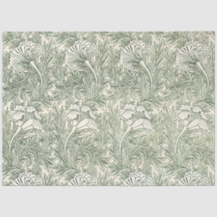 William Morris Tulpe Grüne Florale Kunst Druck Seidenpapier