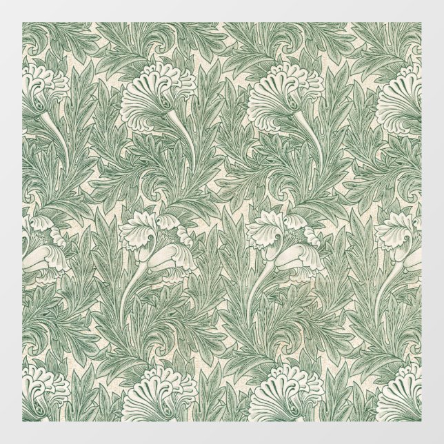 William Morris Tulpe Tapete grün Fensteraufkleber (Blatt)