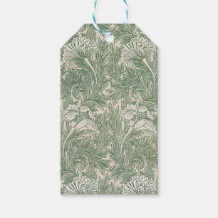 William Morris Tulpe Tapete grün Geschenkanhänger