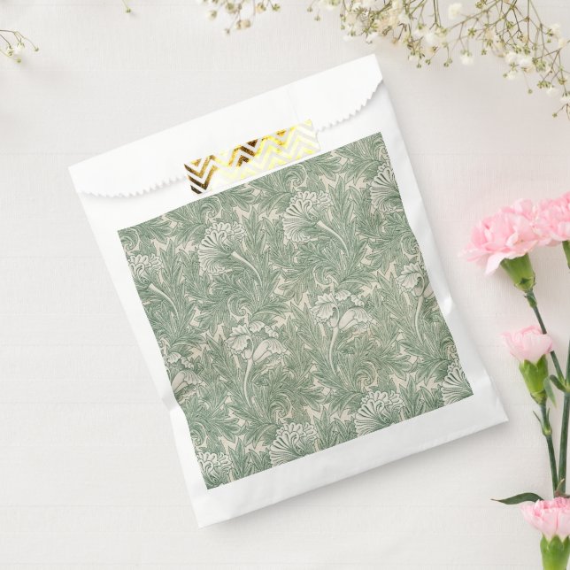 William Morris Tulpe Tapete grün Geschenktütchen (Versiegelt)