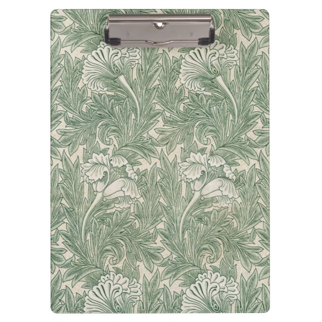 William Morris Tulpe Tapete grün Klemmbrett (Vorderseite)