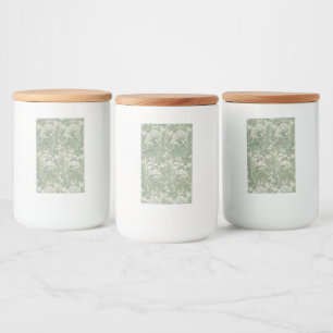 William Morris Tulpe Tapete grün Lebensmitteletikett