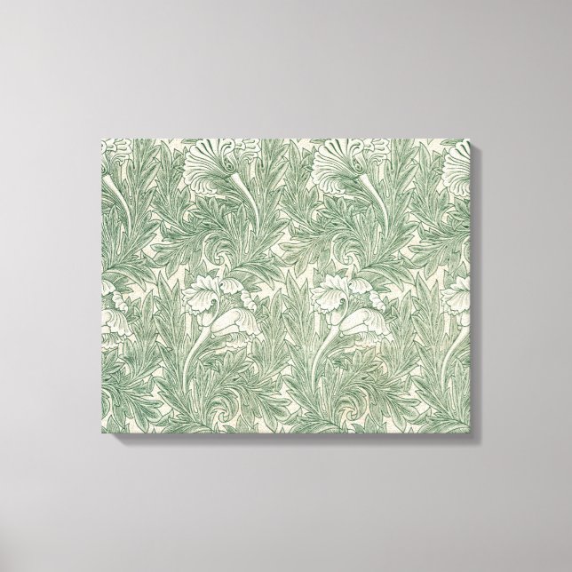 William Morris Tulpe Tapete grün Leinwanddruck (Vorderseite)