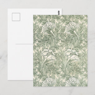William Morris Tulpe Tapete grün Postkarte