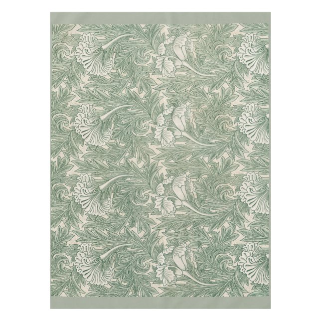 William Morris Tulpe Tapete grün Tischdecke (Vorderseite)