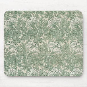 william morris tulpe tapete textil grün mousepad