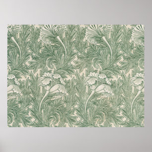 William Morris Tulpe Tapete Textil Grün Poster