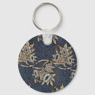William Morris Tulpe und Weide Teppichmuster Schlüsselanhänger