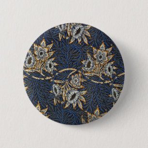 William Morris Tulpe Weidenmuster Blaue Flora Button