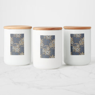 William Morris Tulpe Weidenmuster Blaue Flora Lebensmitteletikett