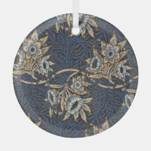 William Morris Tulpe Weidenmuster Blaue Flora Ornament Aus Glas