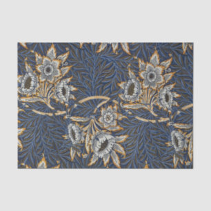 William Morris Tulpe Weidenmuster Blaue Flora Seidenpapier