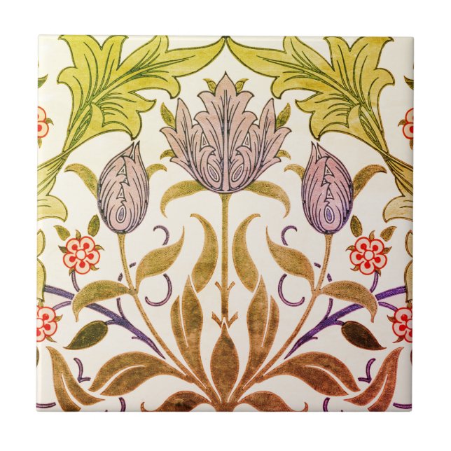 William Morris Tulpen Fliese (Vorderseite)