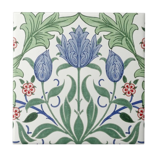 William Morris Tulpen Fliese (Vorderseite)