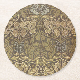 William Morris Tulpen- und Rosenmuster Runder Pappuntersetzer