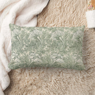 William Morris Tulpen-Wallpaper Klassisches Grün Lendenkissen