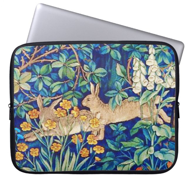 William Morris "Two Hares" Wild Rabbits Print Laptopschutzhülle (Vorderseite)
