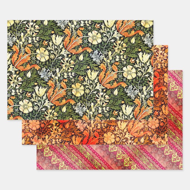 William Morris und Agra in rot Geschenkpapier Set (Set)