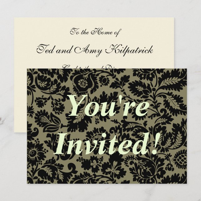 William Morris Venezianisch Damask Brocade Einladung (Vorne/Hinten)
