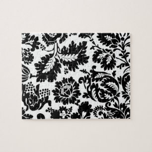 William Morris venezianische schwarze weiße Blüten