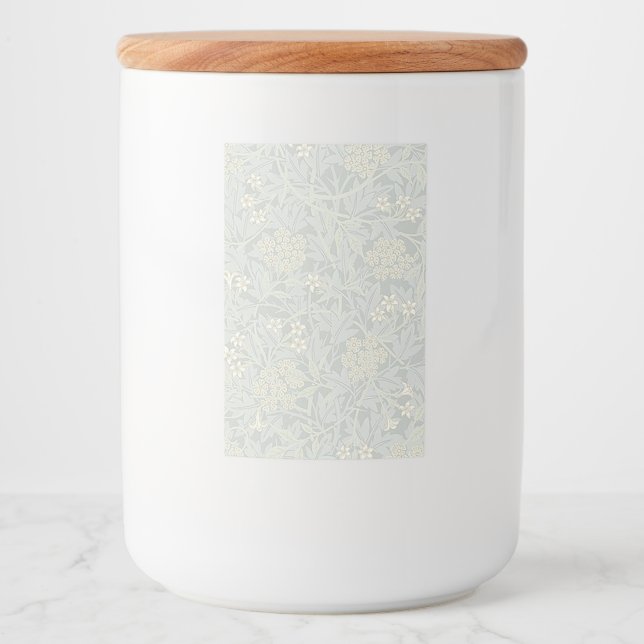 William Morris verblasste Jasmine-Speichercontaine Lebensmitteletikett (Vorderseite)
