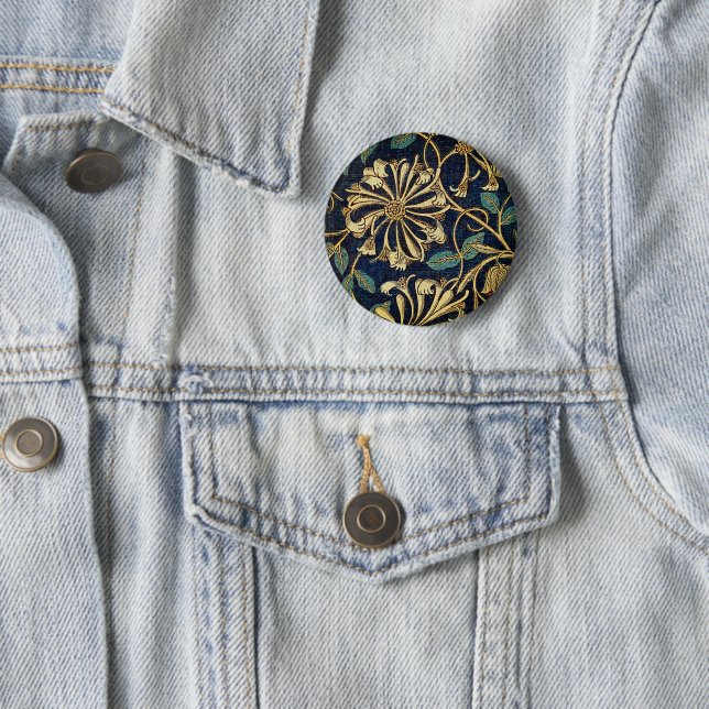 William Morris viktorianische Blumen-Anstecknadel Button (Beispiel)